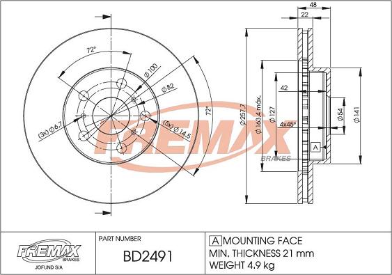 FREMAX BD-2491 - Тормозной диск unicars.by