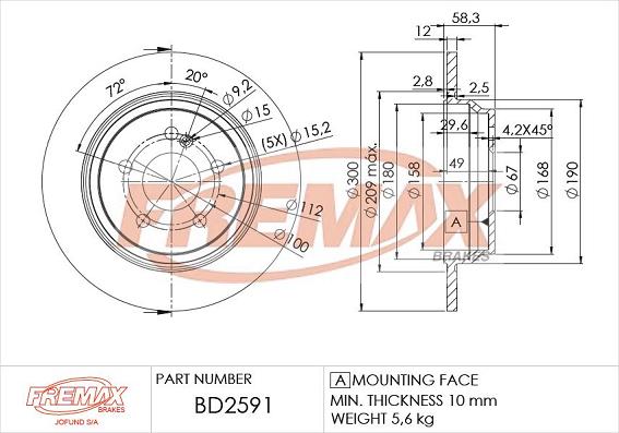 FREMAX BD-2591 - Тормозной диск unicars.by