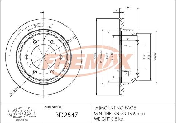 FREMAX BD-2547 - Тормозной диск unicars.by