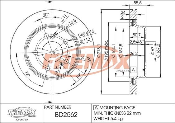 FREMAX BD-2562 - Тормозной диск unicars.by