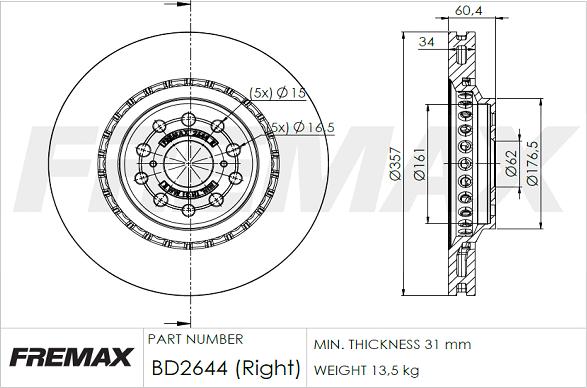 FREMAX BD-2644 - Тормозной диск unicars.by