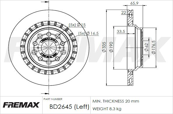 FREMAX BD-2645 - Тормозной диск unicars.by