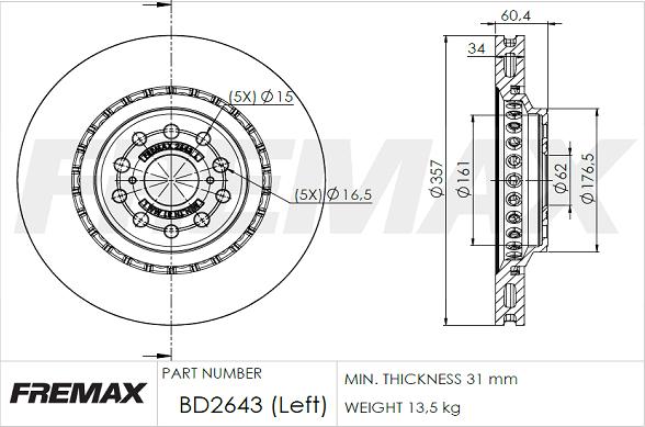 FREMAX BD-2643 - Тормозной диск unicars.by