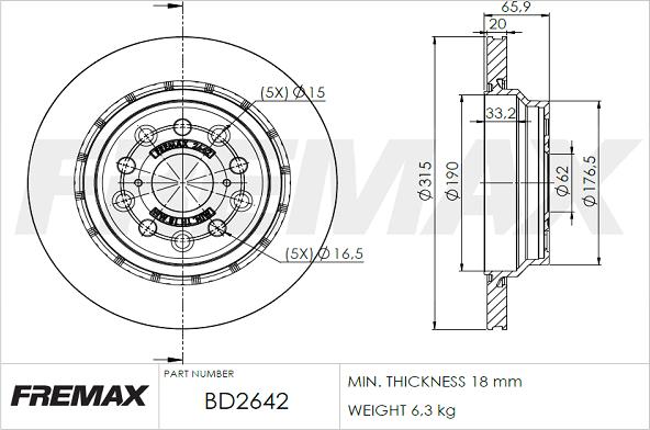 FREMAX BD-2642 - Тормозной диск unicars.by