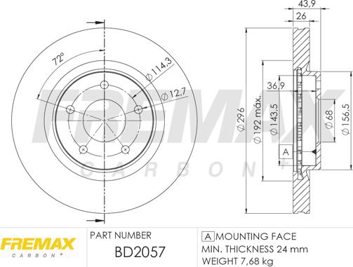 FREMAX BD-2057 - Тормозной диск unicars.by