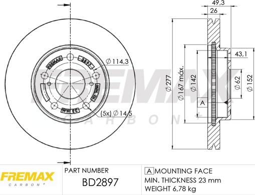 FREMAX BD-2897 - Тормозной диск unicars.by