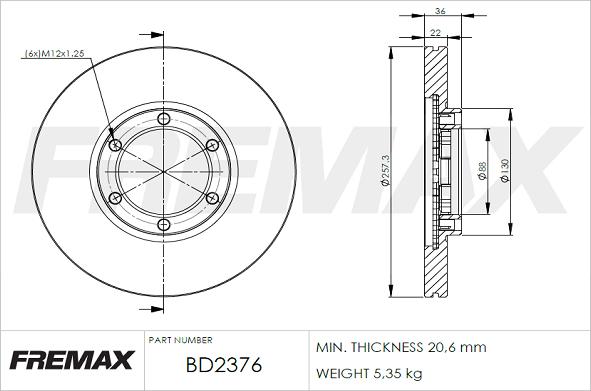 FREMAX BD-2376 - Тормозной диск unicars.by