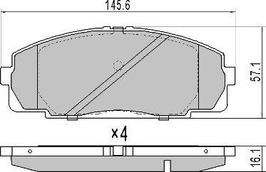 Ashuki T112-20 - Тормозные колодки, дисковые, комплект unicars.by