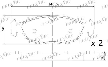 Frigair PD07.506 - Тормозные колодки, дисковые, комплект unicars.by