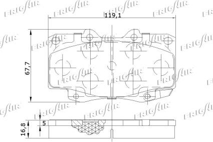 Frigair PD15.511 - Тормозные колодки, дисковые, комплект unicars.by