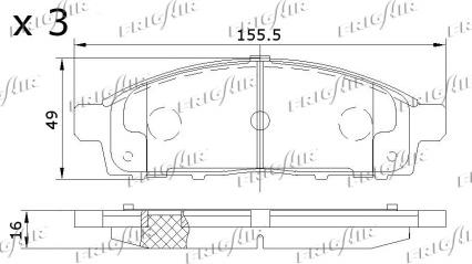 Frigair PD16.507 - Тормозные колодки, дисковые, комплект unicars.by