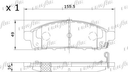 Frigair PD16.507 - Тормозные колодки, дисковые, комплект unicars.by