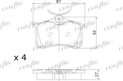 Frigair PD10.502 - Тормозные колодки, дисковые, комплект unicars.by