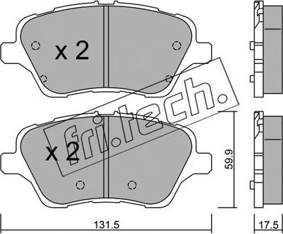 Fri.Tech. 992.0 - Тормозные колодки, дисковые, комплект unicars.by