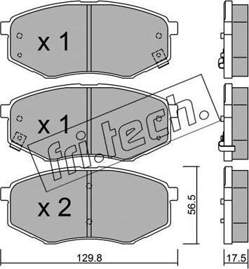 Fri.Tech. 958.0 - Тормозные колодки, дисковые, комплект unicars.by