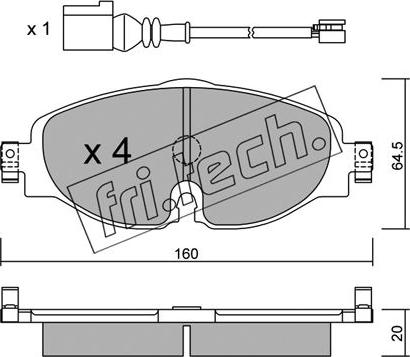 Fri.Tech. 966.0W - Тормозные колодки, дисковые, комплект unicars.by