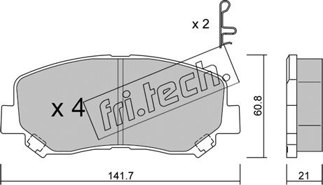 Fri.Tech. 985.1 - Тормозные колодки, дисковые, комплект unicars.by