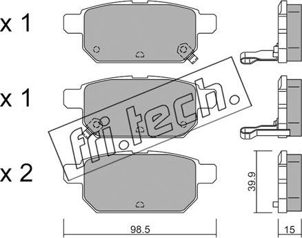 Fri.Tech. 933.0 - Тормозные колодки, дисковые, комплект unicars.by