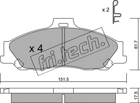 Fri.Tech. 495.0 - Тормозные колодки, дисковые, комплект unicars.by