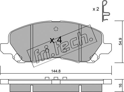 Fri.Tech. 497.0 - Тормозные колодки, дисковые, комплект unicars.by