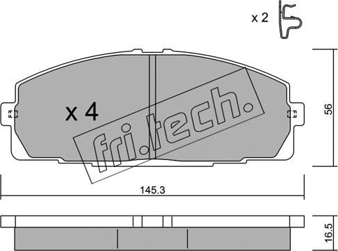 Fri.Tech. 449.0 - Тормозные колодки, дисковые, комплект unicars.by