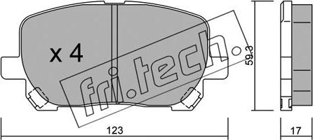 Fri.Tech. 442.0 - Тормозные колодки, дисковые, комплект unicars.by