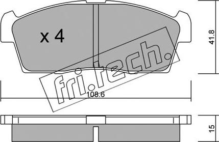 Fri.Tech. 455.0 - Тормозные колодки, дисковые, комплект unicars.by