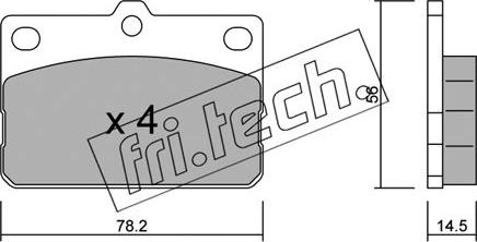 Fri.Tech. 456.0 - Тормозные колодки, дисковые, комплект unicars.by