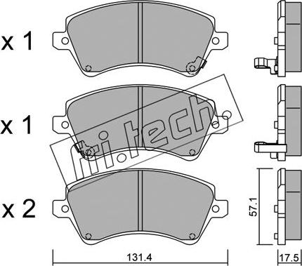 Fri.Tech. 462.0 - Тормозные колодки, дисковые, комплект unicars.by