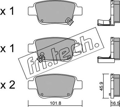 Fri.Tech. 467.0 - Тормозные колодки, дисковые, комплект unicars.by