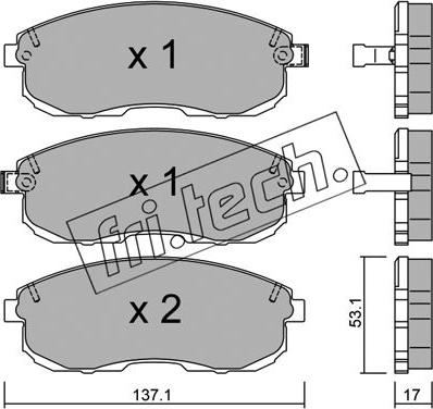 Fri.Tech. 419.0 - Тормозные колодки, дисковые, комплект unicars.by