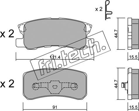 Fri.Tech. 415.0 - Тормозные колодки, дисковые, комплект unicars.by