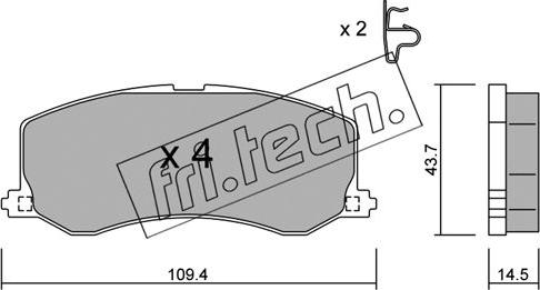 Fri.Tech. 432.0 - Тормозные колодки, дисковые, комплект unicars.by