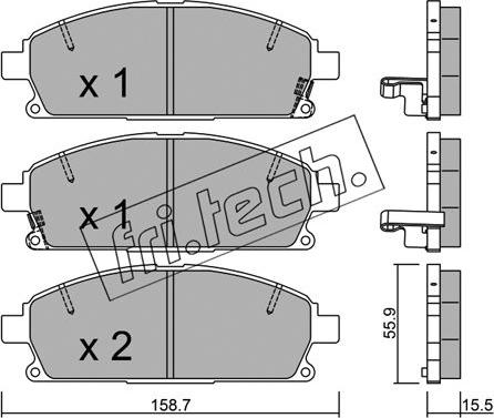 Fri.Tech. 421.2 - Тормозные колодки, дисковые, комплект unicars.by