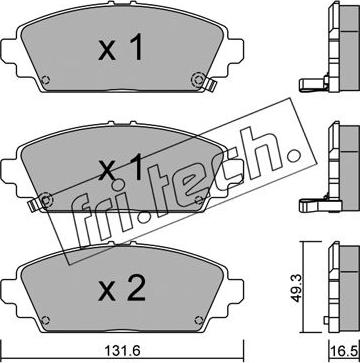 Fri.Tech. 479.0 - Тормозные колодки, дисковые, комплект unicars.by