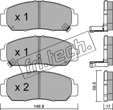 Fri.Tech. 478.0 - Тормозные колодки, дисковые, комплект unicars.by