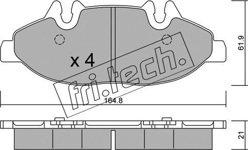 Fri.Tech. 591.0 - Тормозные колодки, дисковые, комплект unicars.by