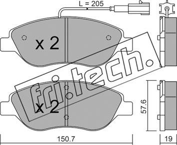 Fri.Tech. 593.1 - Тормозные колодки, дисковые, комплект unicars.by