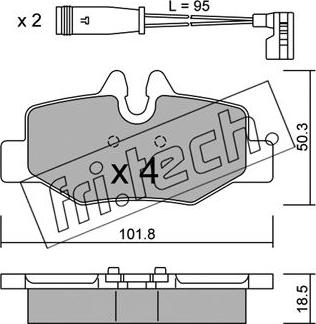 Fri.Tech. 592.0W - Тормозные колодки, дисковые, комплект unicars.by