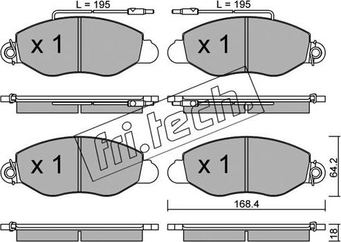 Fri.Tech. 552.1 - Тормозные колодки, дисковые, комплект unicars.by