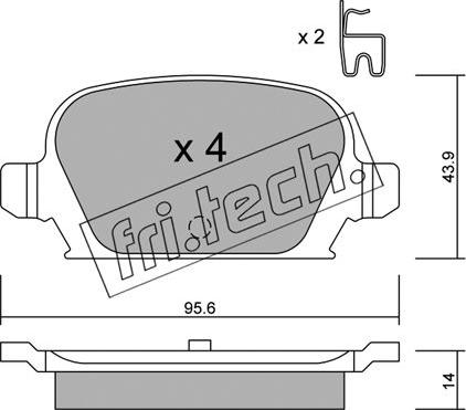 Fri.Tech. 557.0 - Тормозные колодки, дисковые, комплект unicars.by