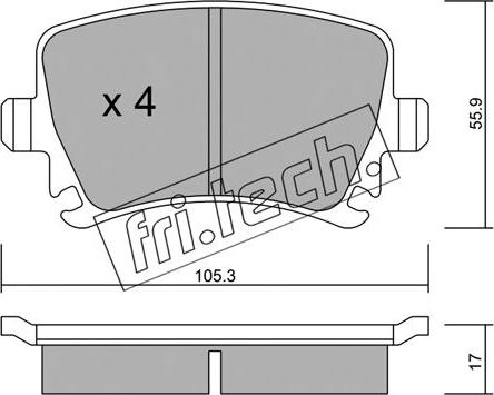 Fri.Tech. 569.0 - Тормозные колодки, дисковые, комплект unicars.by