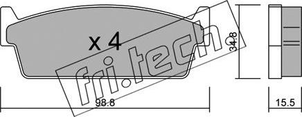 Fri.Tech. 509.0 - Тормозные колодки, дисковые, комплект unicars.by