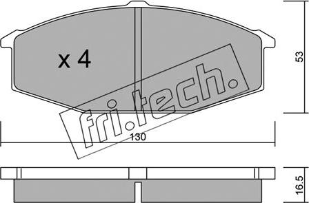 Fri.Tech. 506.0 - Тормозные колодки, дисковые, комплект unicars.by