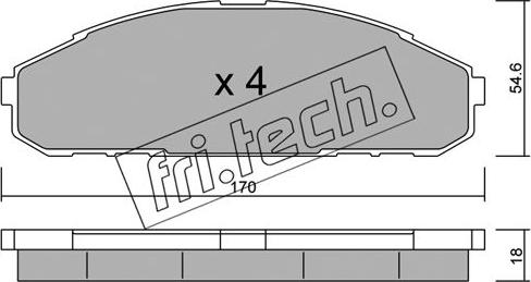 Fri.Tech. 511.0 - Тормозные колодки, дисковые, комплект unicars.by