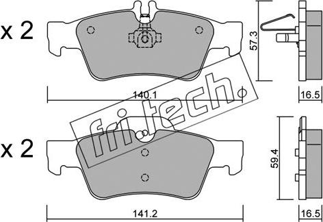 Fri.Tech. 584.0 - Тормозные колодки, дисковые, комплект unicars.by