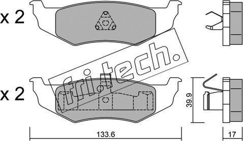 Fri.Tech. 538.0 - Тормозные колодки, дисковые, комплект unicars.by