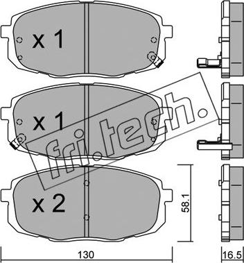 Fri.Tech. 529.0 - Тормозные колодки, дисковые, комплект unicars.by