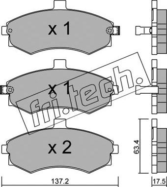 Fri.Tech. 520.0 - Тормозные колодки, дисковые, комплект unicars.by