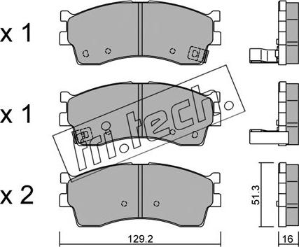 Fri.Tech. 528.0 - Тормозные колодки, дисковые, комплект unicars.by